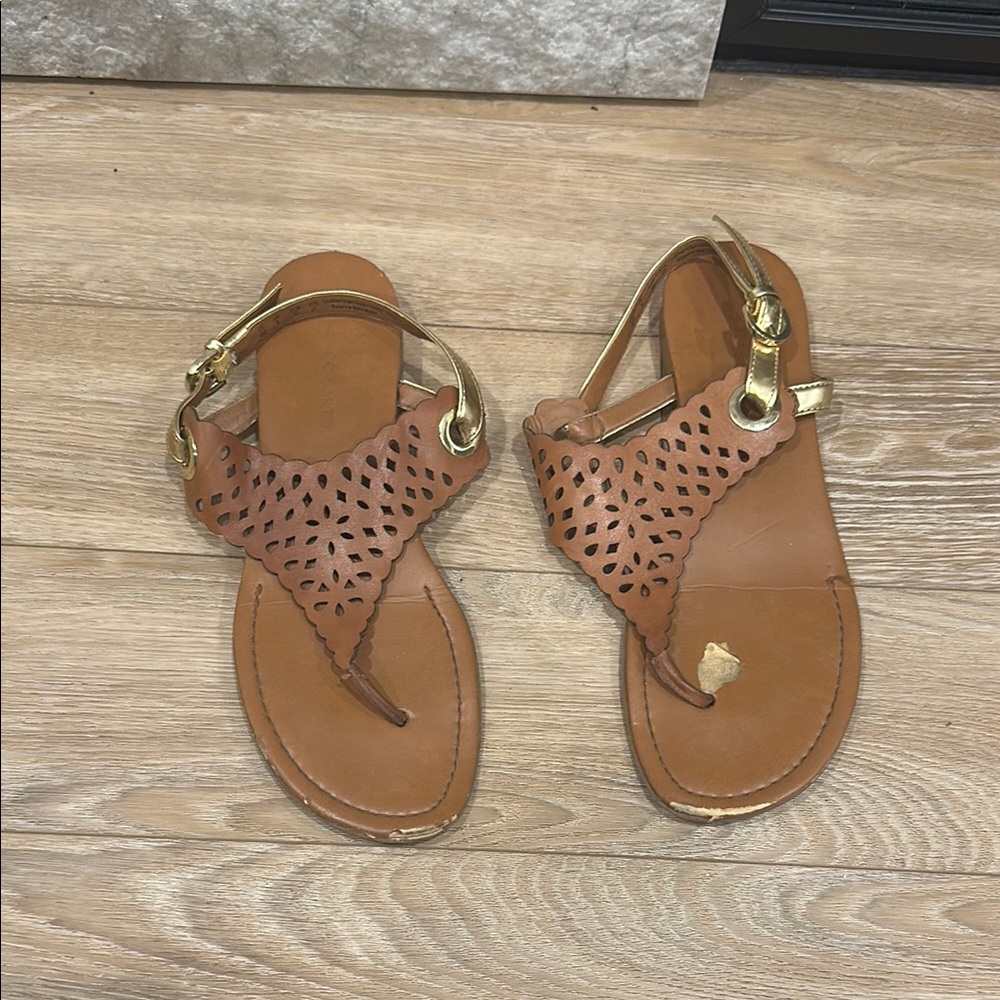 Franco Sarto Women's Brown Leather Sandals
